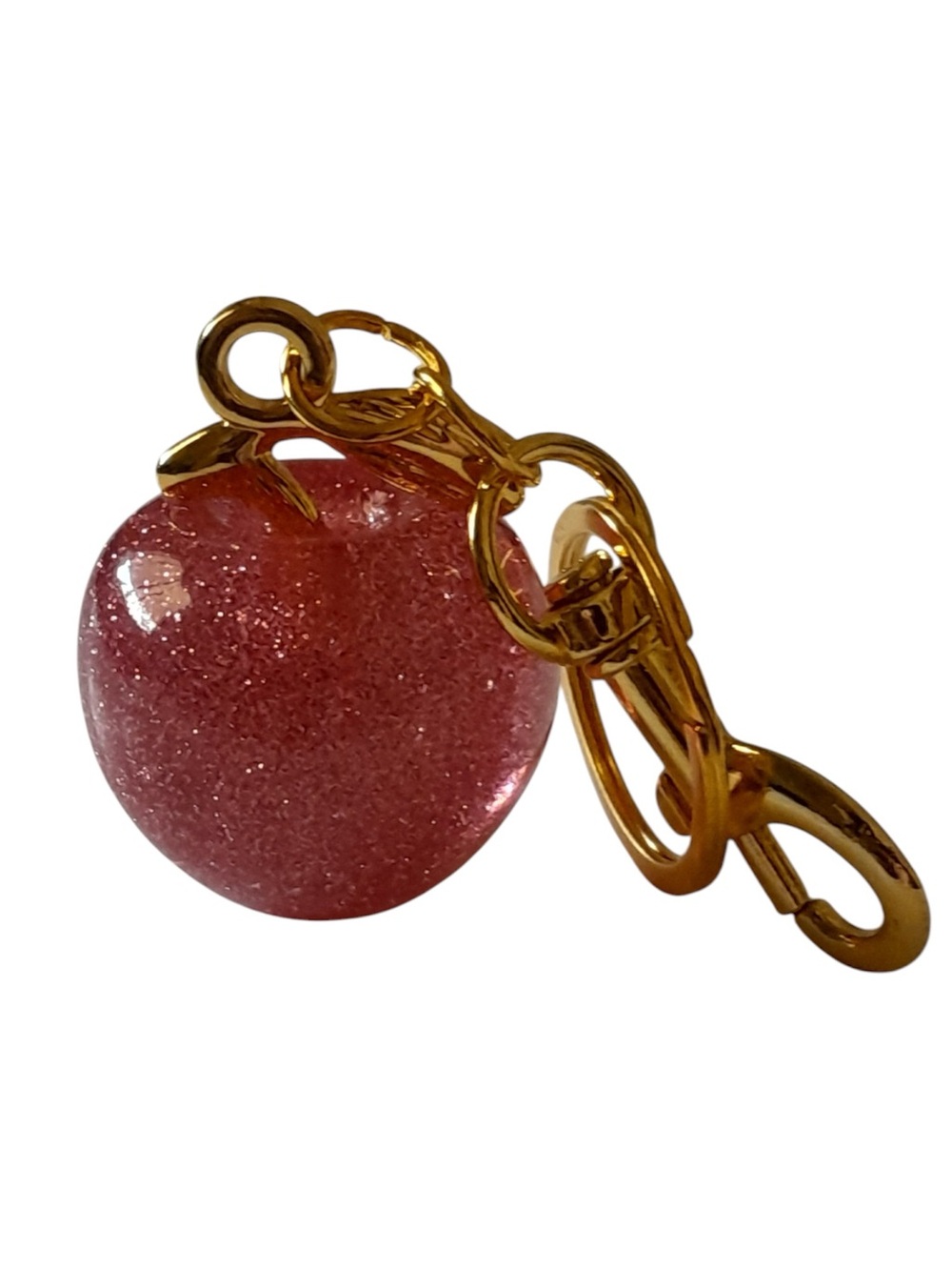 Glitter Apple Bag Charm Keychain 1pc